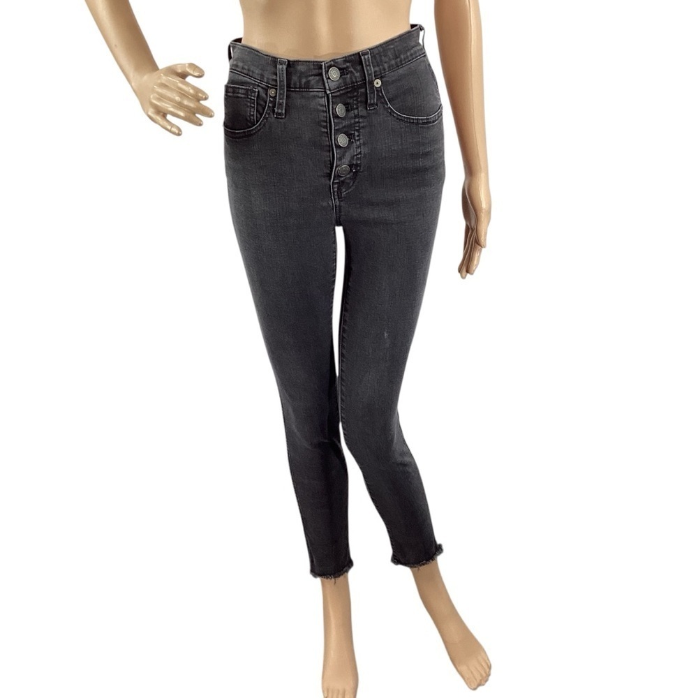 Madewell 10” High-Rise Skinny Button Fly Jeans Washed Black 25
